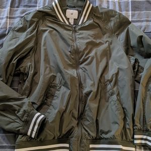 H&M Nylon Zip Up Bomber Jacket